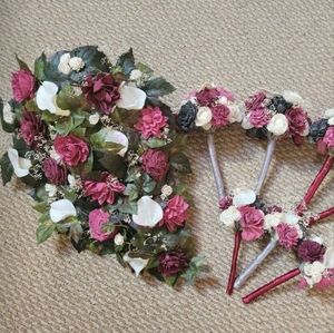 Burgundy/Black/White Bouquet Set
